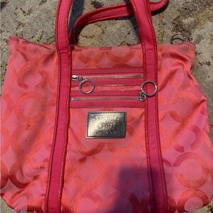 Pink Coach Poppy Tote Bag
